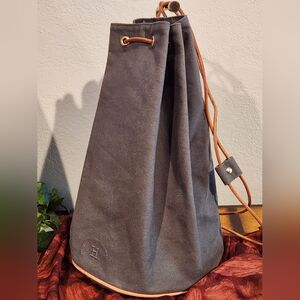 Hermès Polochon Mimile Gray Canvas Shoulder Bag